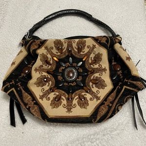Sharif tapestry jeweled hand or should bag $50